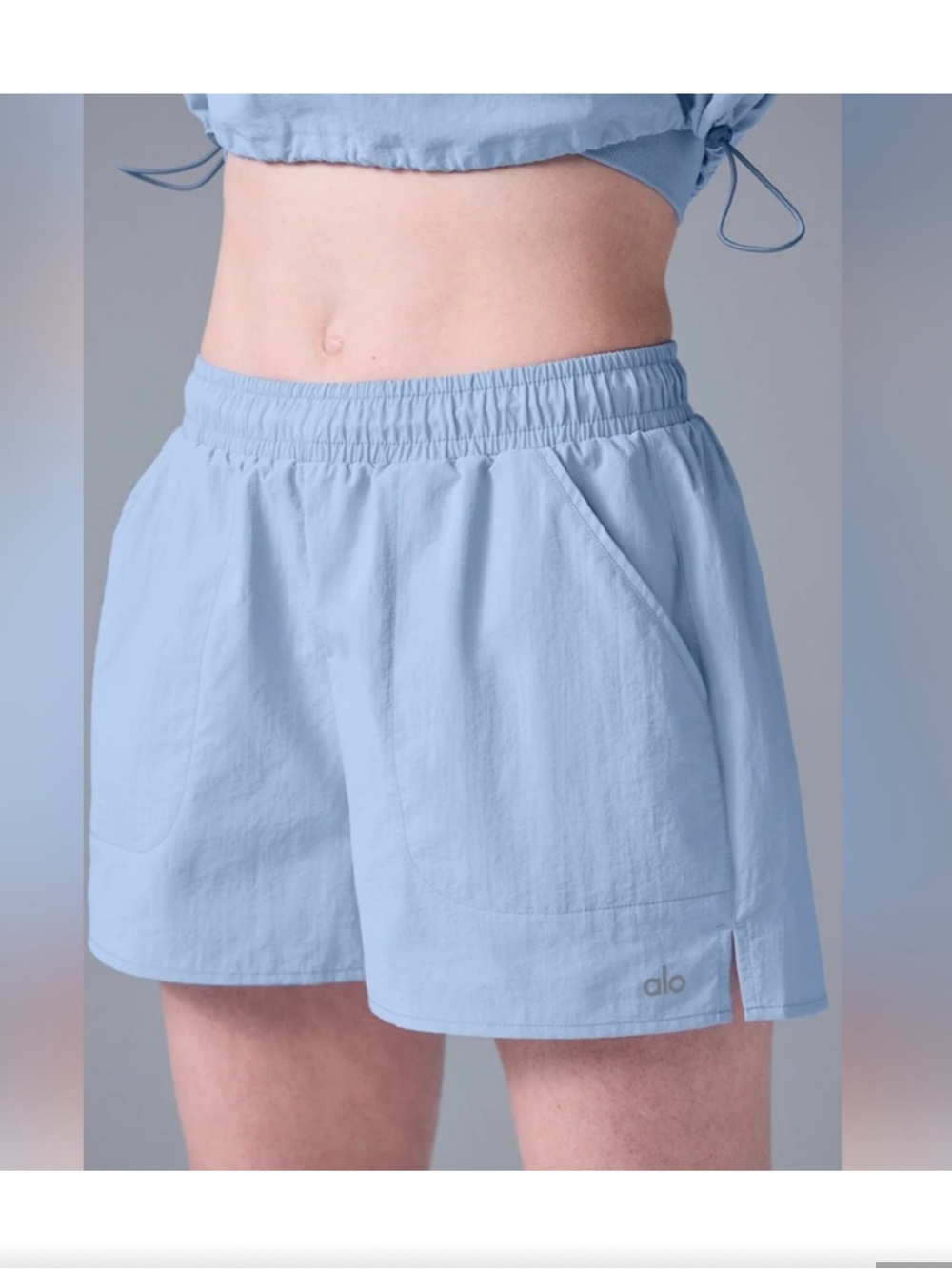 ALO Yoga Alumni Shorts-seashell blue-size XS-NWT